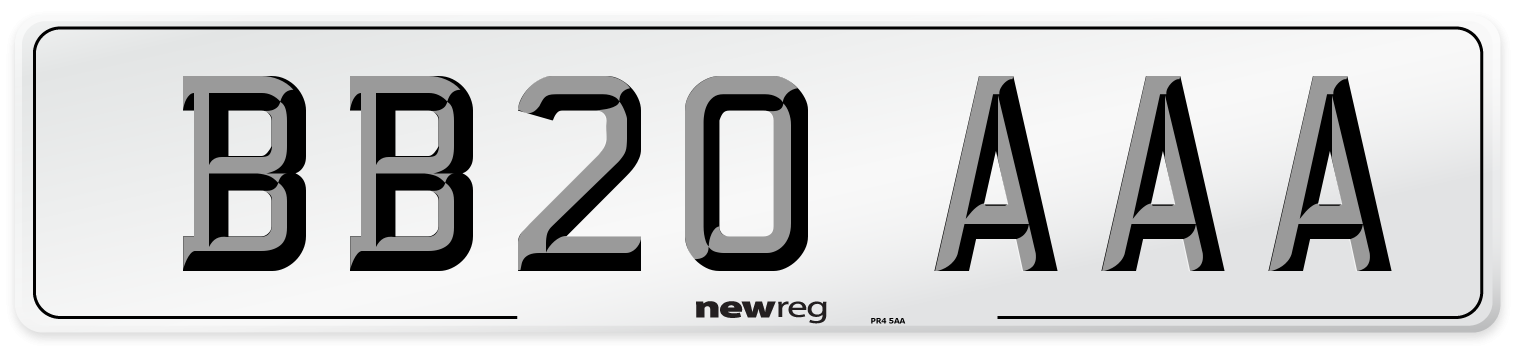 BB20 AAA Number Plate from New Reg